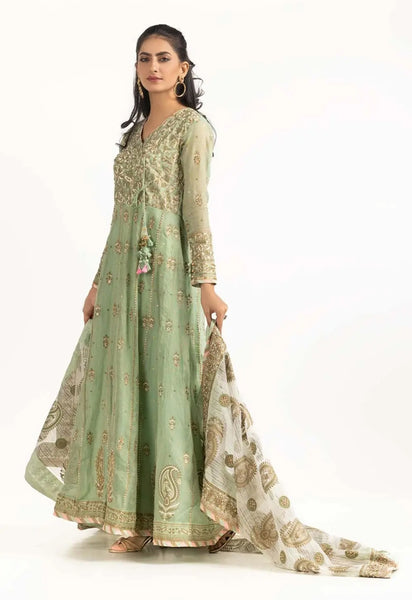 Zari Net Block Printed Outfit with Block Printed Dupatta