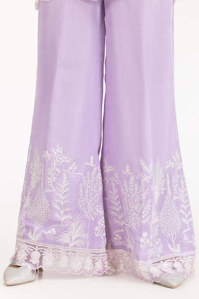 Lavender Cotton Silk Embroidered Shirt with Embroiderd Dhaka Pajama