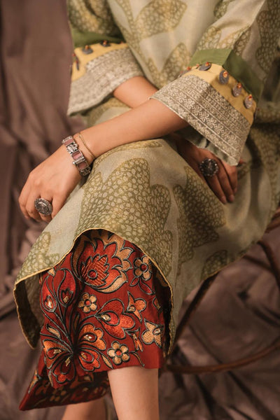 Ethnic - Cotton Embellished Shirt with Embroidered Pants