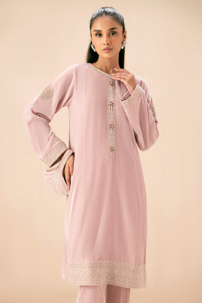 Zeen - Blush Pink Embroidered Velvet Outfit